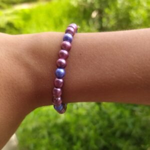 A blue and purple bracelet