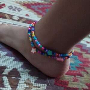 A Colourful Anklet With Stars