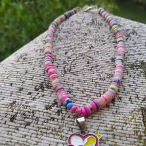 A Colourful Necklace With A Heart